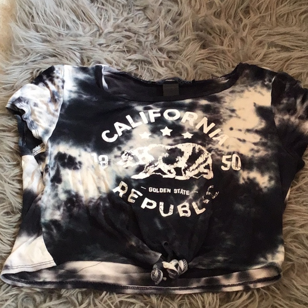 Tie diy t-shirt cropped women’s top California